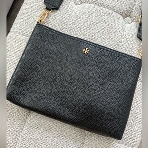 Tory Burch Black Pebbled Leather Crossbody